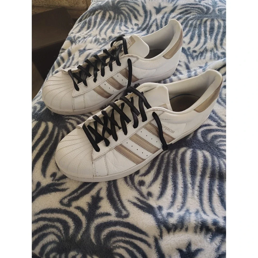 Adidas Superstar White Metallic Rose Gold Bronze Shell Toe CG5463 Mens 11